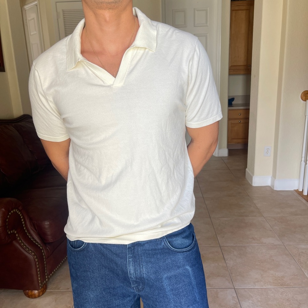 Perry Ellis Off-White Polo Shirt SOFT